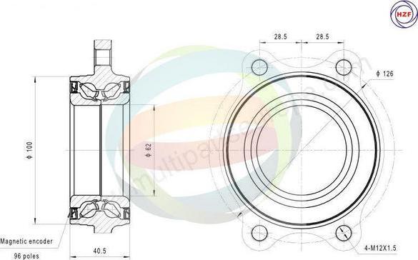 Multiparts 70-210068 - Set rulment roata aaoparts.ro