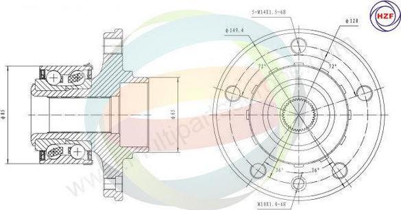 Multiparts 70-210086 - Set rulment roata aaoparts.ro