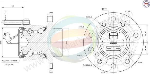 Multiparts 70-230036 - Set rulment roata aaoparts.ro