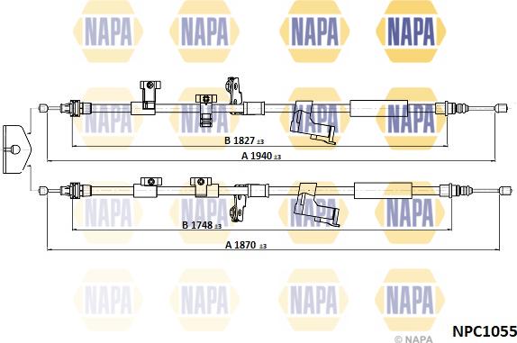 NAPA NPC1055 - Cablu, frana de parcare aaoparts.ro