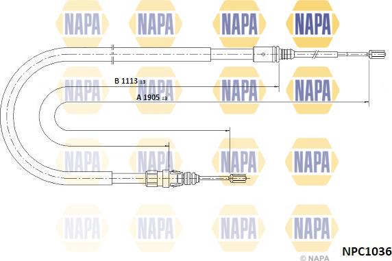 NAPA NPC1036 - Cablu, frana de parcare aaoparts.ro