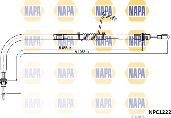 NAPA NPC1222 - Cablu, frana de parcare aaoparts.ro