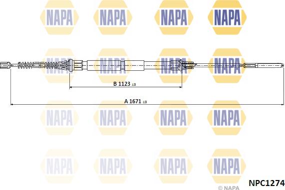 NAPA NPC1274 - Cablu, frana de parcare aaoparts.ro