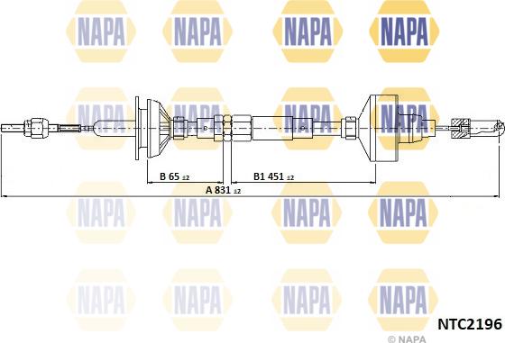 NAPA NTC2196 - Cablu ambreiaj aaoparts.ro