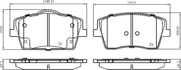 NATIONAL NP3067 - Set placute frana,frana disc aaoparts.ro