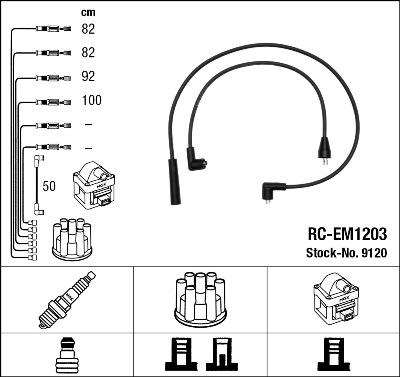 NGK 9120 - Set cablaj aprinder aaoparts.ro