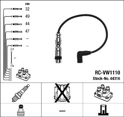 NGK 44316 - Set cablaj aprinder aaoparts.ro