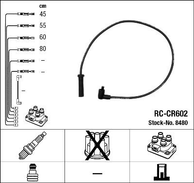 NGK 8480 - Set cablaj aprinder aaoparts.ro