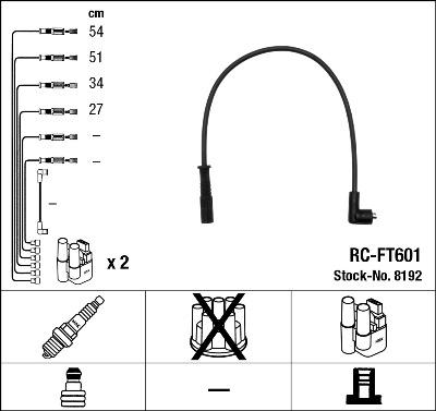 NGK 8192 - Set cablaj aprinder aaoparts.ro