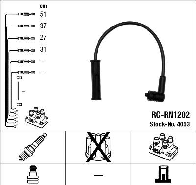 NGK 4053 - Set cablaj aprinder aaoparts.ro