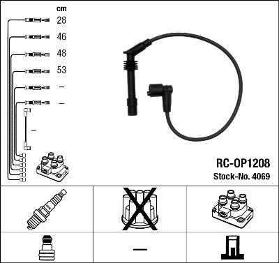 NGK 4069 - Set cablaj aprinder aaoparts.ro