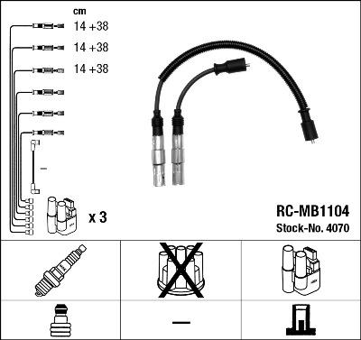 NGK 4070 - Set cablaj aprinder aaoparts.ro