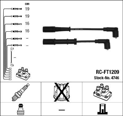 NGK 4746 - Set cablaj aprinder aaoparts.ro