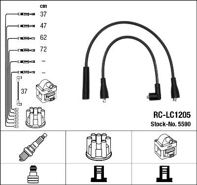 NGK 5590 - Set cablaj aprinder aaoparts.ro