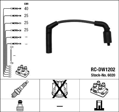 NGK 6020 - Set cablaj aprinder aaoparts.ro