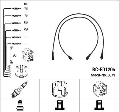 NGK 6871 - Set cablaj aprinder aaoparts.ro