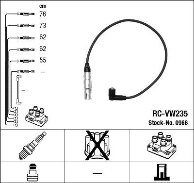 NGK 0966 - Set cablaj aprinder aaoparts.ro
