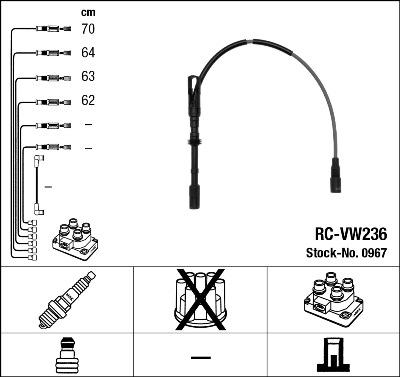 NGK 0967 - Set cablaj aprinder aaoparts.ro