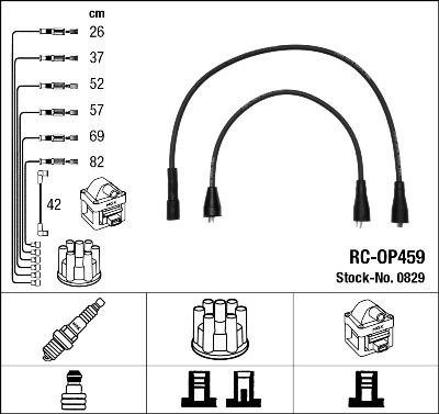 NGK 0829 - Set cablaj aprinder aaoparts.ro
