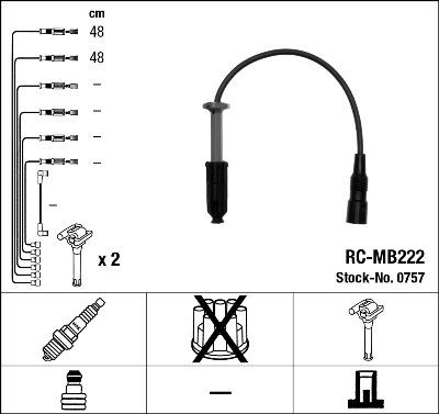 NGK 0757 - Set cablaj aprinder aaoparts.ro