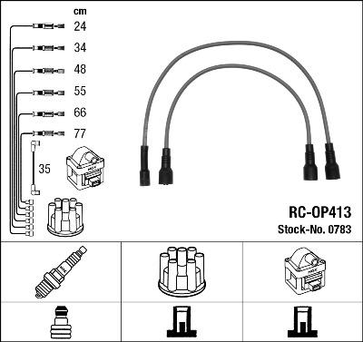 NGK 0783 - Set cablaj aprinder aaoparts.ro