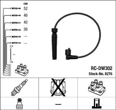 NGK 8276 - Set cablaj aprinder aaoparts.ro