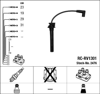 NGK 2476 - Set cablaj aprinder aaoparts.ro