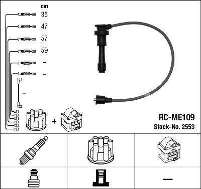 NGK 2553 - Set cablaj aprinder aaoparts.ro