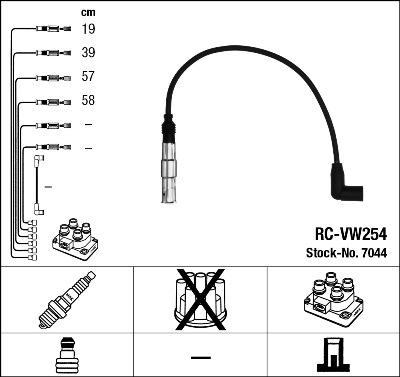 NGK 7044 - Set cablaj aprinder aaoparts.ro