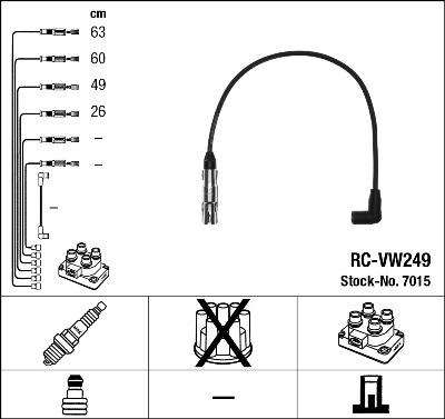 NGK 7015 - Set cablaj aprinder aaoparts.ro