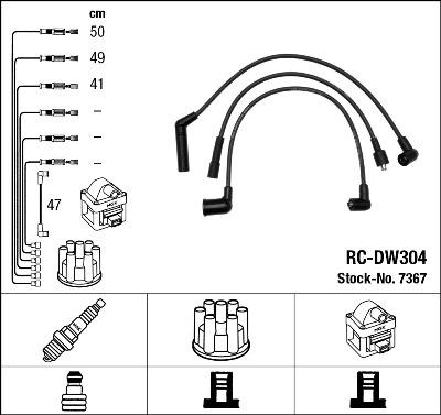 NGK 7367 - Set cablaj aprinder aaoparts.ro