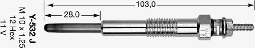 NGK Y-532J - Bujie incandescenta aaoparts.ro