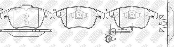 NiBK PN0398W - Set placute frana,frana disc aaoparts.ro