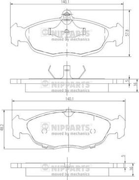 Nipparts J3600901 - Set placute frana,frana disc aaoparts.ro