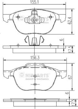 Nipparts J3603063 - Set placute frana,frana disc aaoparts.ro