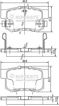 Nipparts J3614008 - Set placute frana,frana disc aaoparts.ro