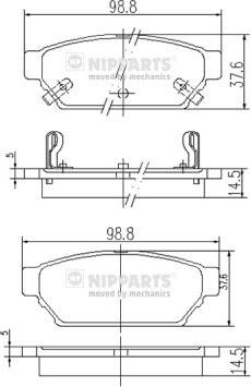 Nipparts J3615004 - Set placute frana,frana disc aaoparts.ro