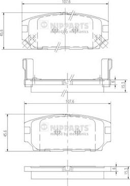Nipparts J3615007 - Set placute frana,frana disc aaoparts.ro