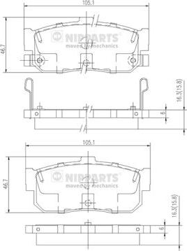 Nipparts J3611034 - Set placute frana,frana disc aaoparts.ro