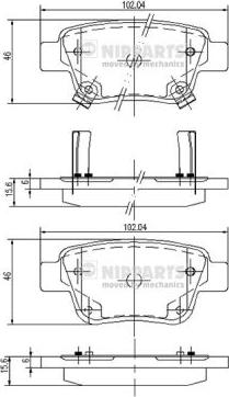 Nipparts J3612030 - Set placute frana,frana disc aaoparts.ro