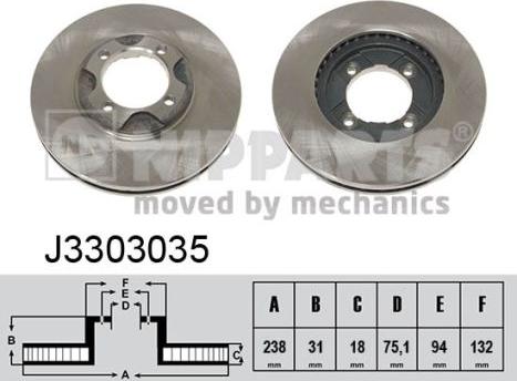 Nipparts J3303035 - Disc frana aaoparts.ro