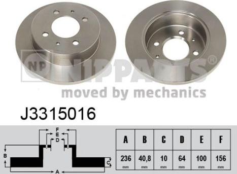 Nipparts J3315016 - Disc frana aaoparts.ro