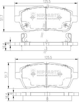 Nipparts N3606022 - Set placute frana,frana disc aaoparts.ro