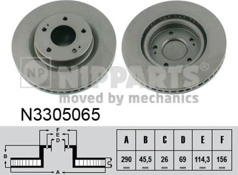 Nipparts N3305065 - Disc frana aaoparts.ro