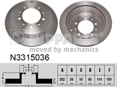 Nipparts N3315036 - Disc frana aaoparts.ro