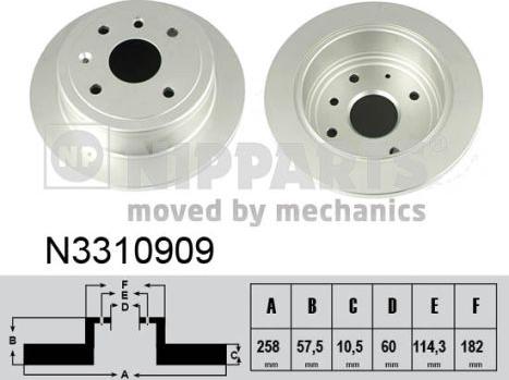 Nipparts N3310909 - Disc frana aaoparts.ro