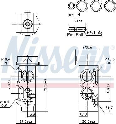 NISSENS 999544 - Supapa expansiune, clima aaoparts.ro