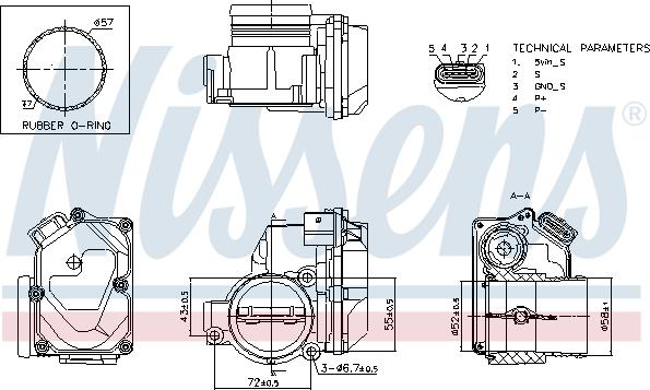 Nissens 955187 - Carcasa clapeta aaoparts.ro