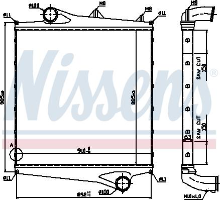 Nissens 96961 - Intercooler, compresor aaoparts.ro