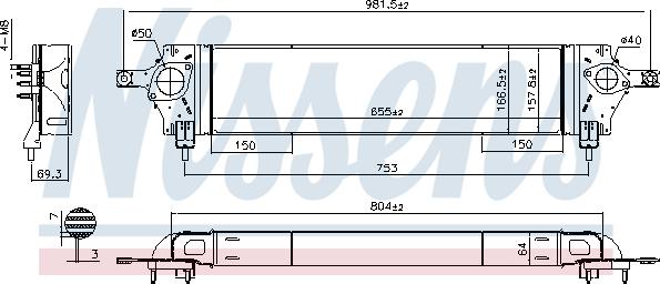 Nissens 96580 - Intercooler, compresor aaoparts.ro